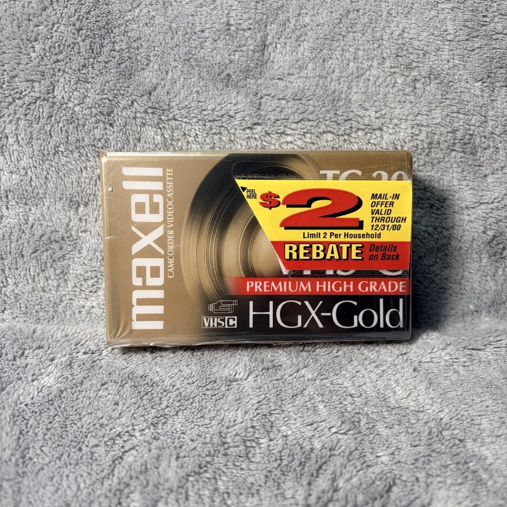 Maxell VHS-C TC-30 HGX-Gold Camcorder Blank Tape  Premium High Grade New/Sealed